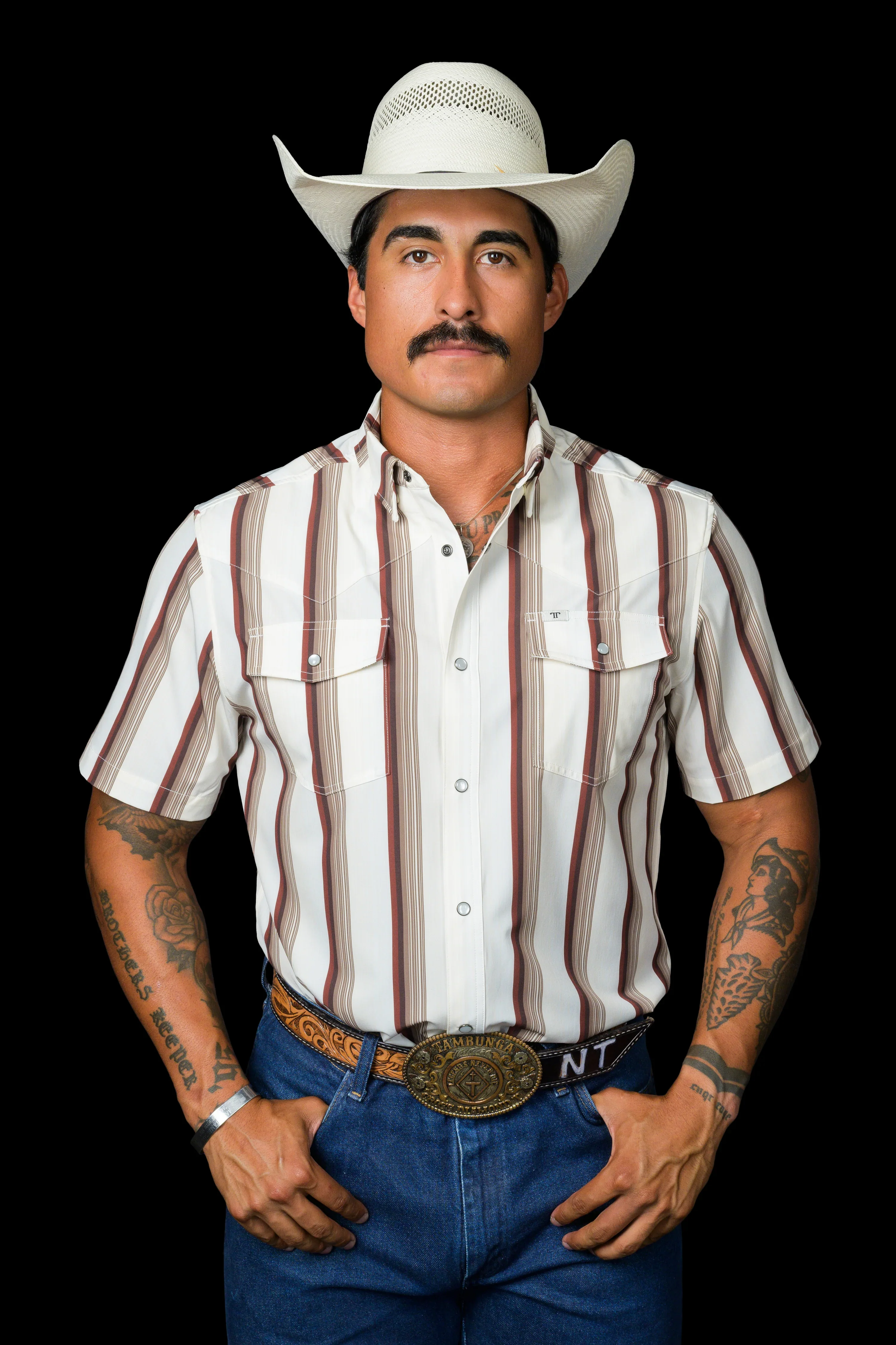 Ferrell The Tristan in Brown - Short Sleeve Snap Shirt