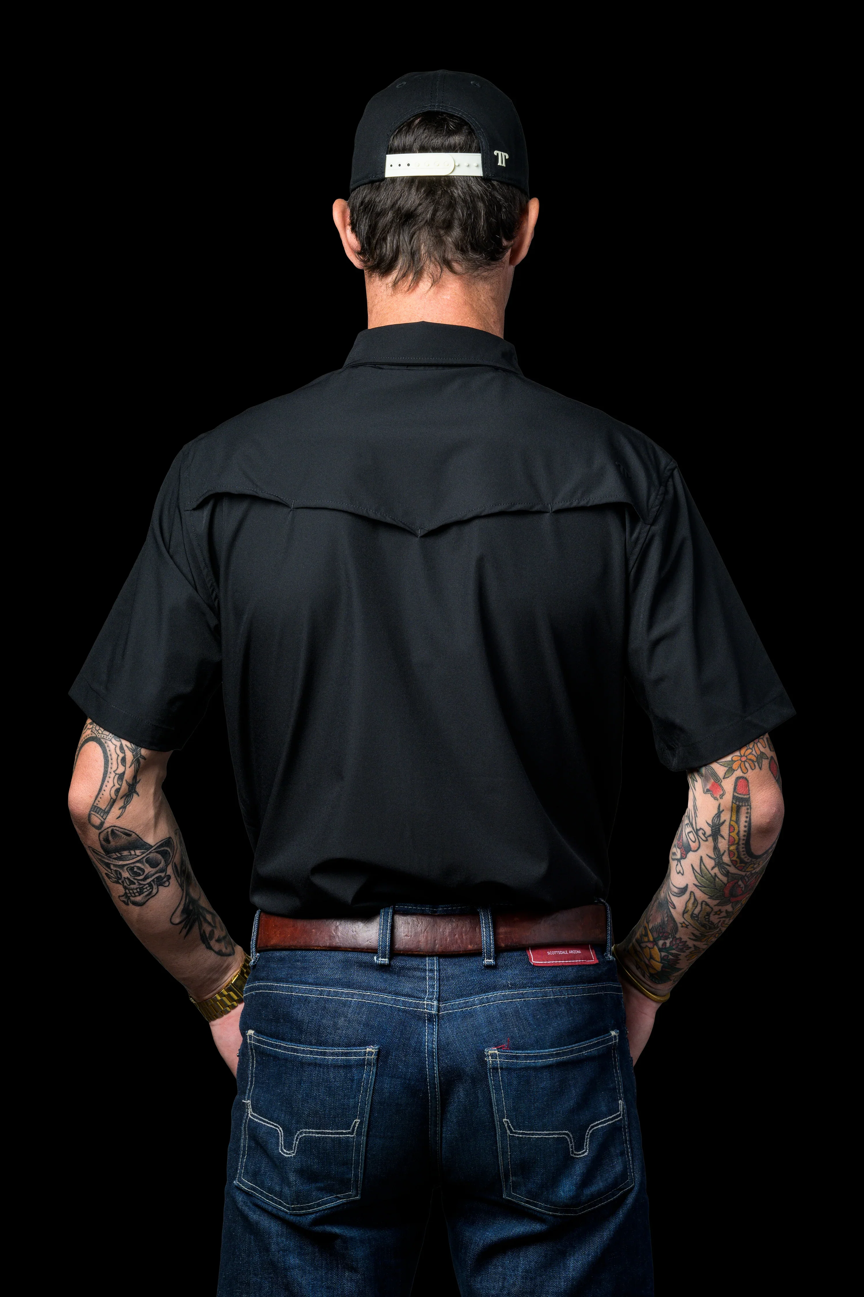 Men's Ferrell CORE - Black Short Sleeve Snap Shirt - Image 3