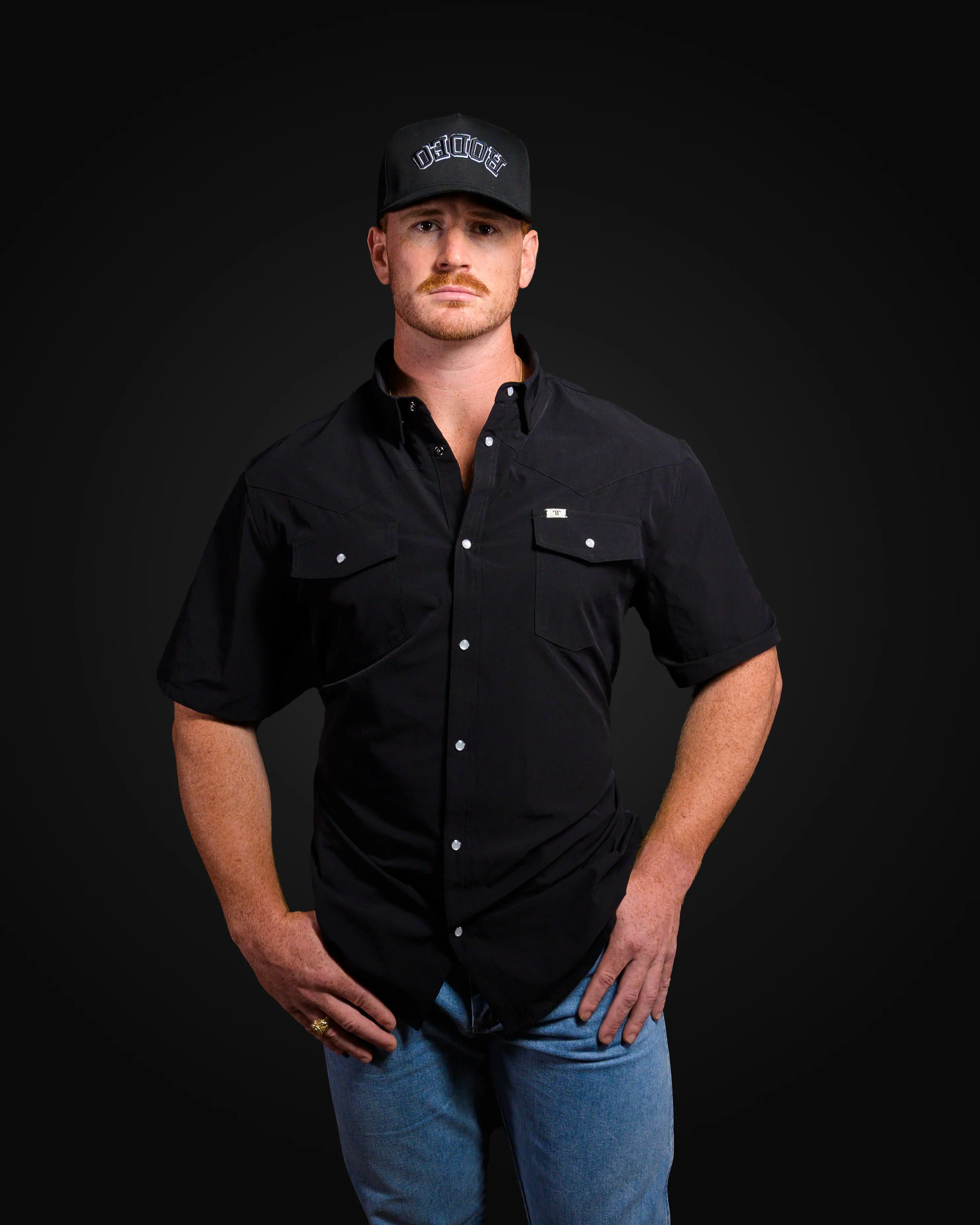 Men's Ferrell CORE - Black Short Sleeve Snap Shirt - Image 4