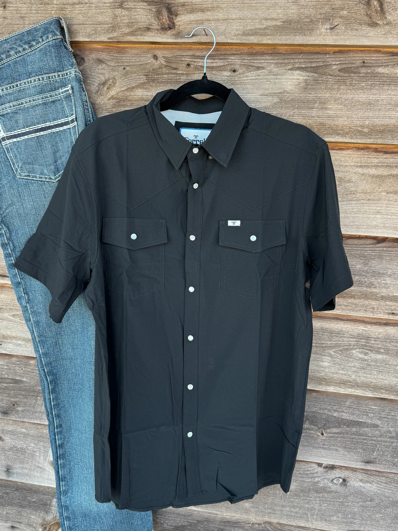 Men's Ferrell CORE - Black Short Sleeve Snap Shirt - Image 7