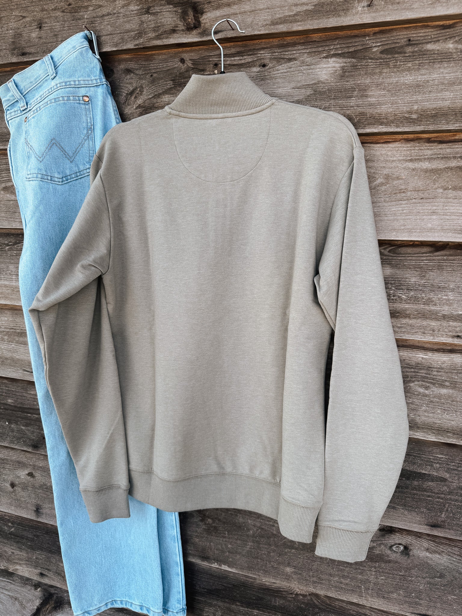 Coastal Cotton Men's 1/4 Zip Pullover in Hazel - Image 5
