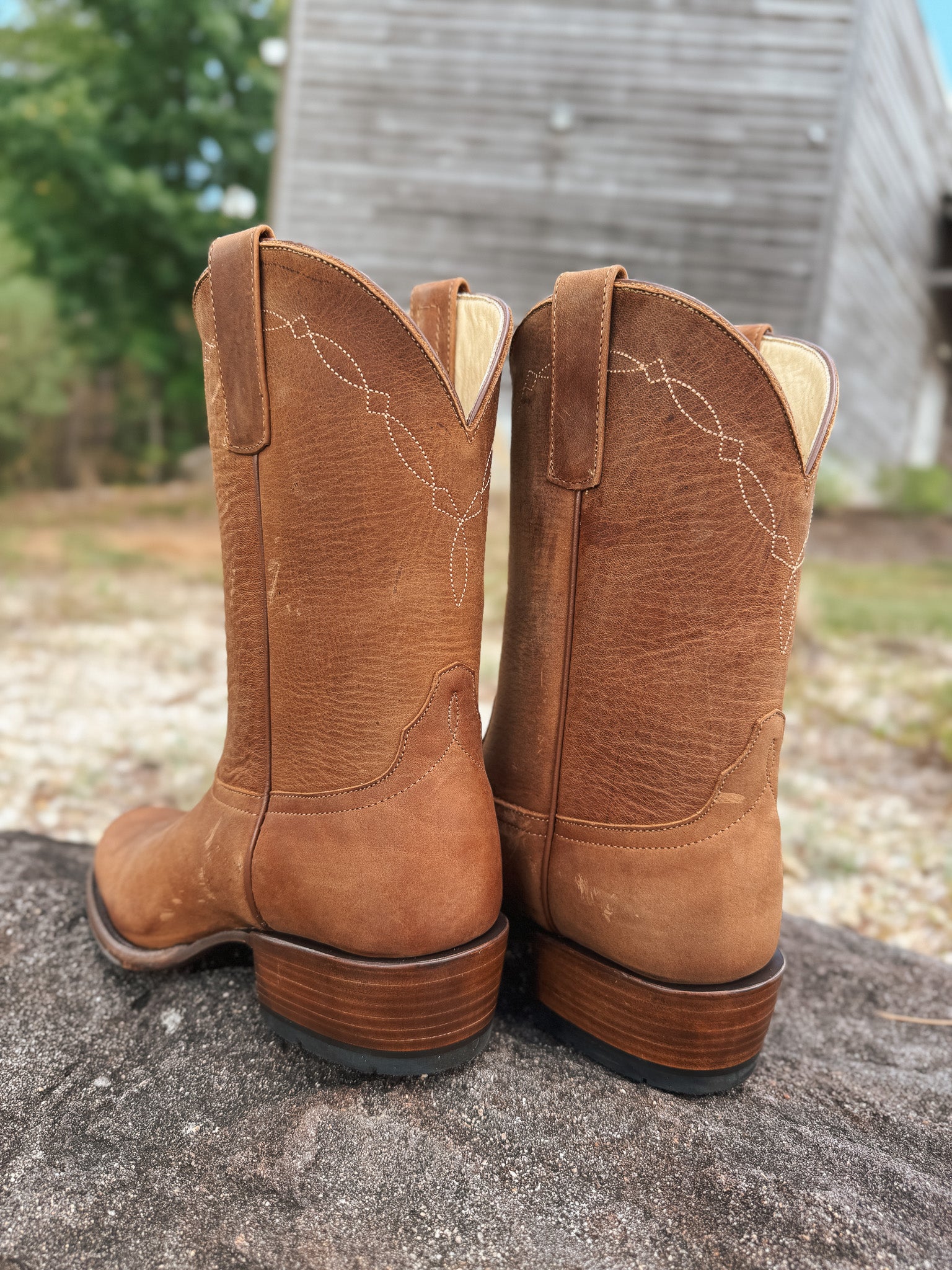 Men's Horse Power Honey Crazy Horse Round Toe Boots - Image 3