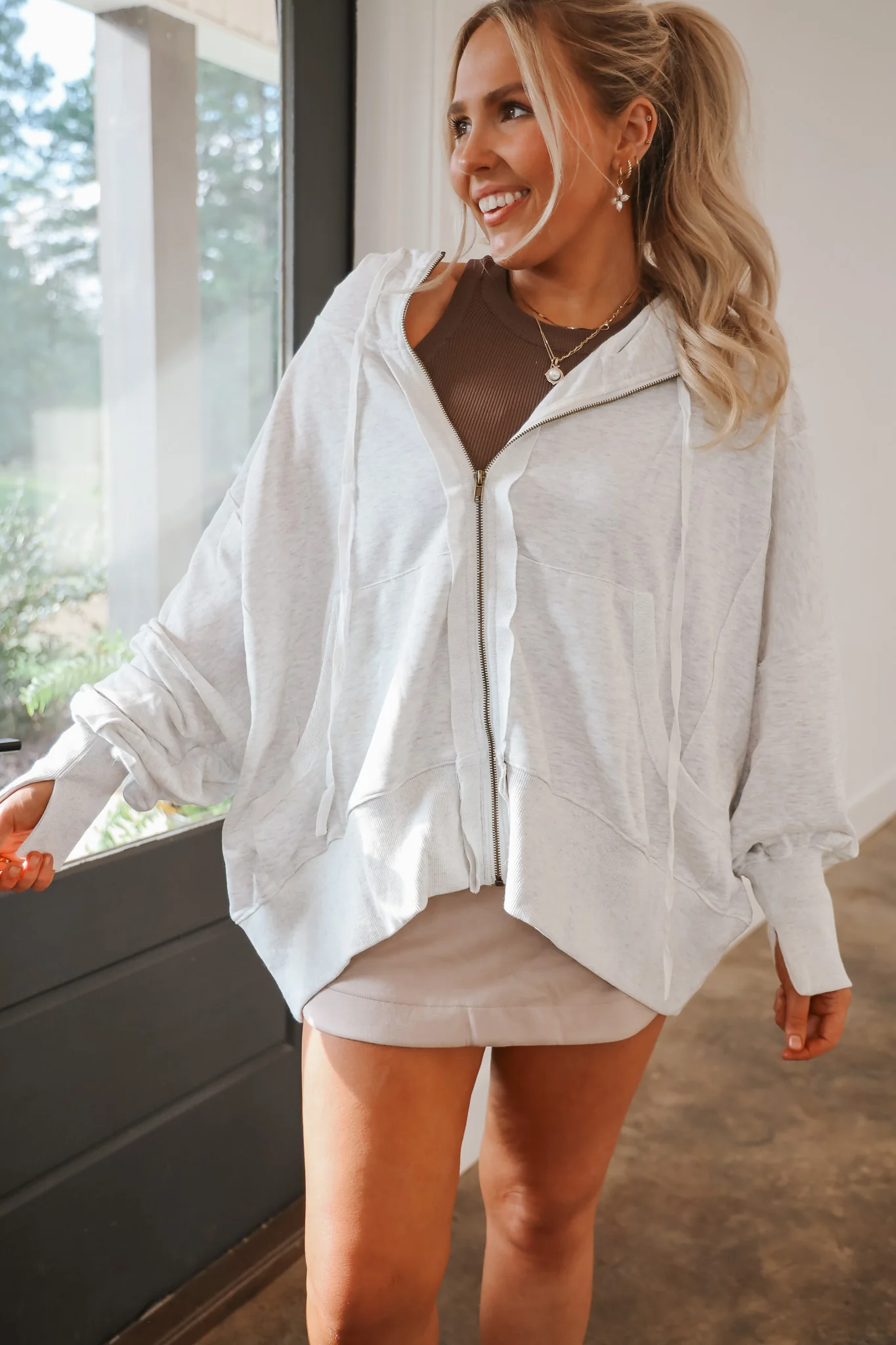 Cool Breeze Oversized Jacket in Light Grey - Image 4