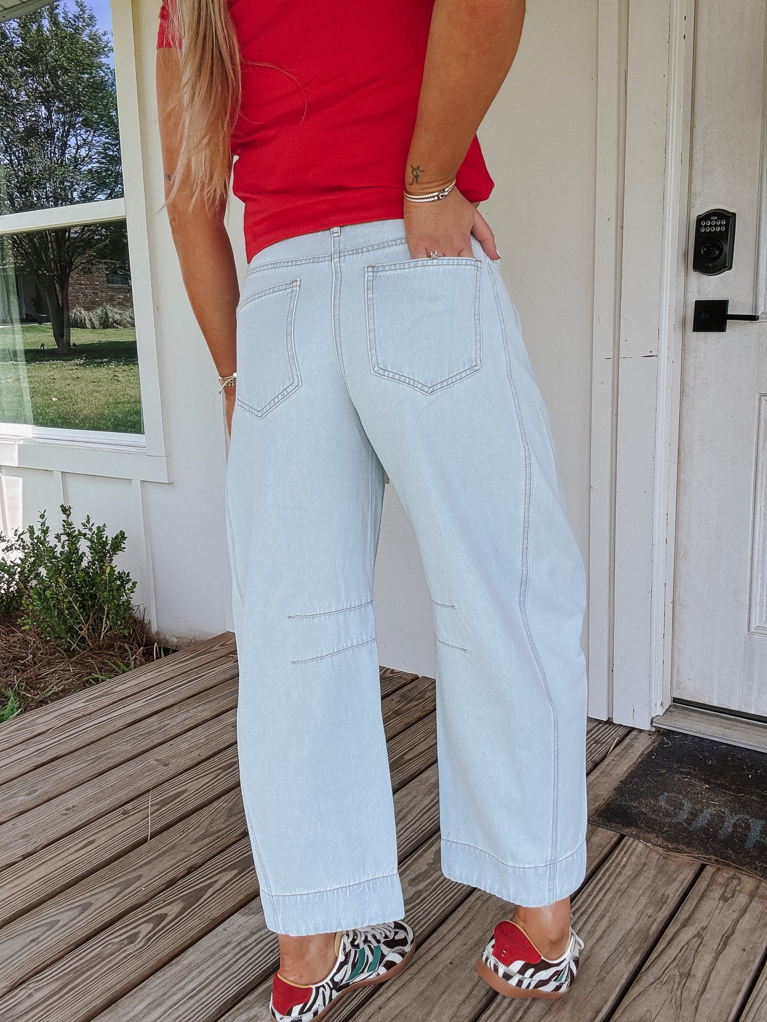 The Nori Floral Hem Barrel Jean - Image 6