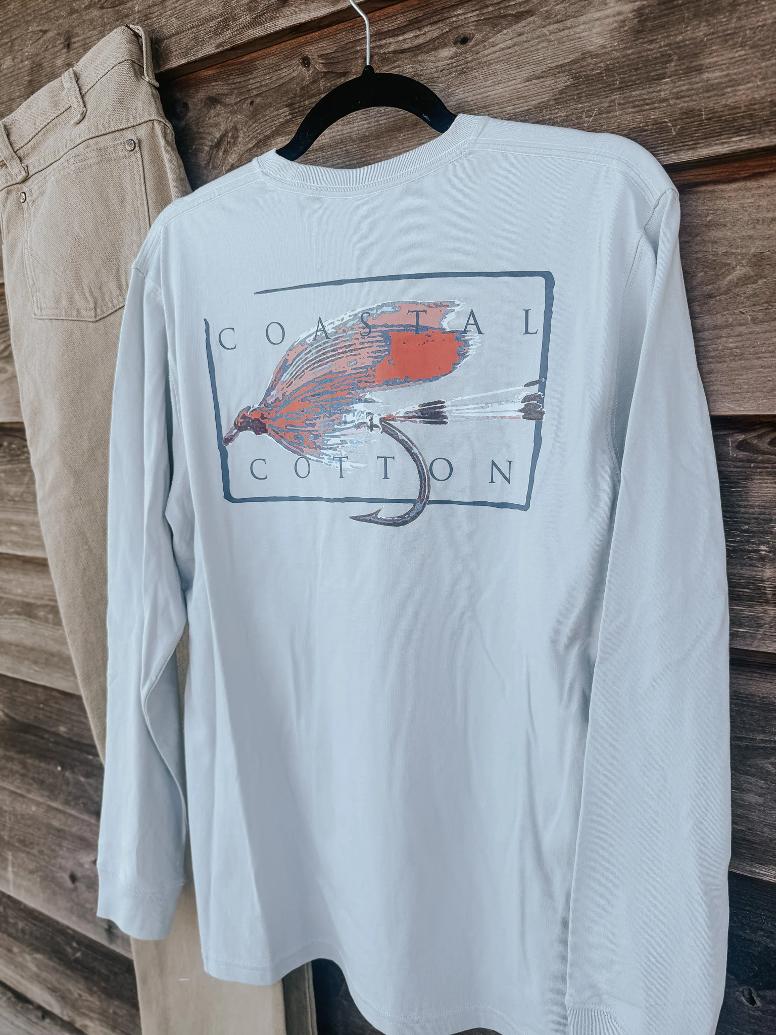 Coastal Cotton Fly Long Sleeve T-Shirt in Dawn Grey - Image 4