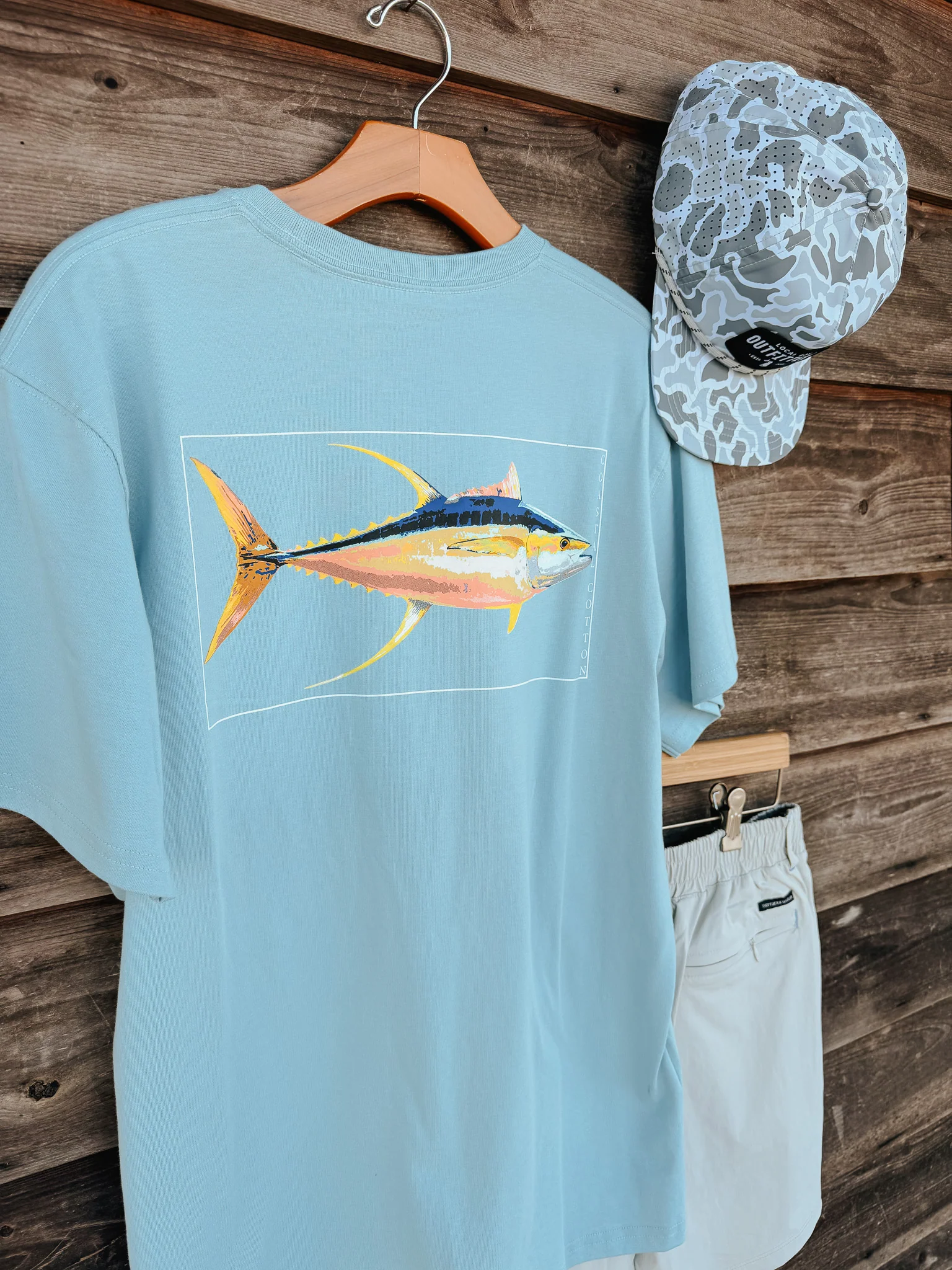 Men's Coastal Cotton Tuna T-Shirt - Ether - Image 3