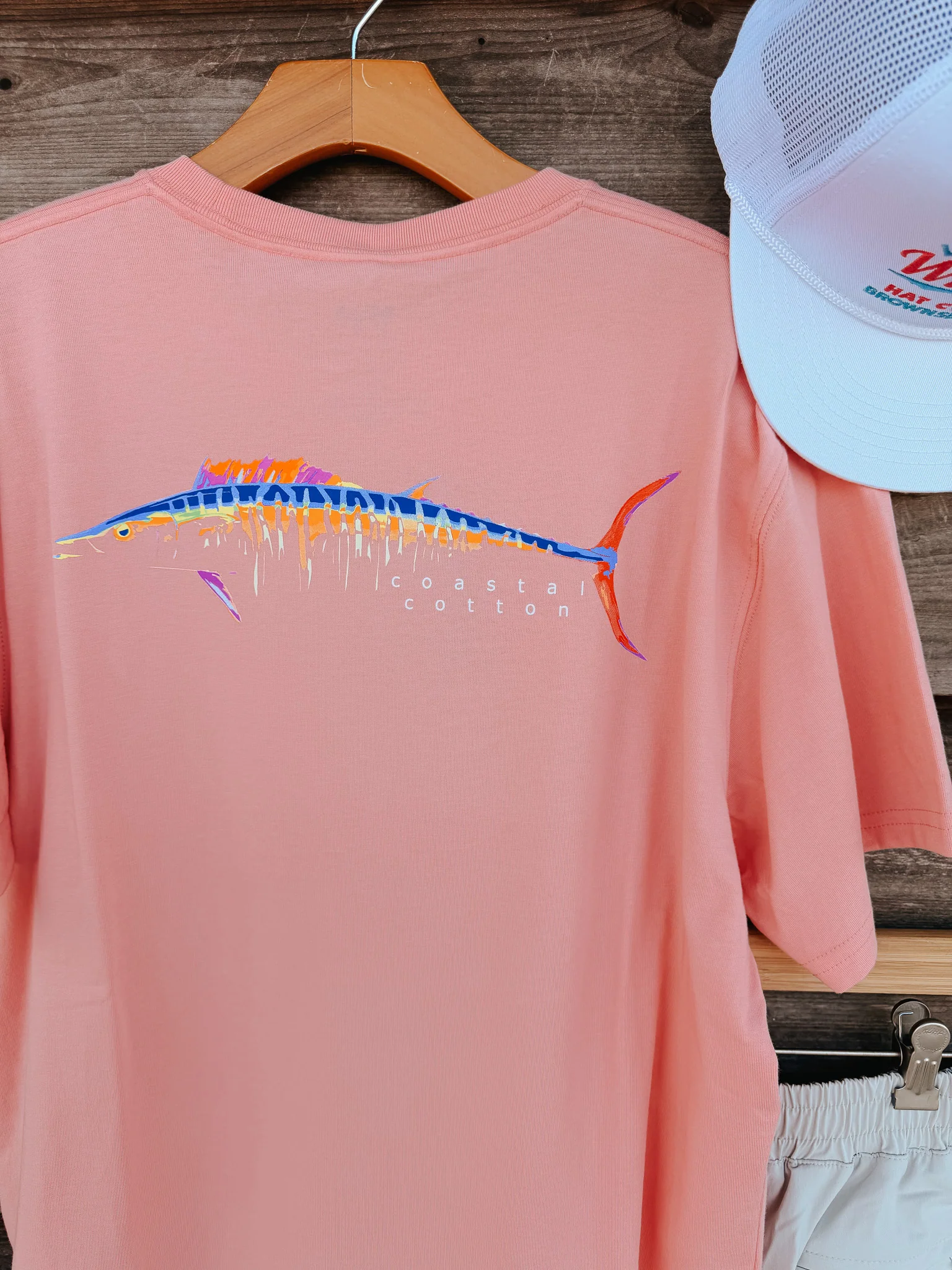 Men's Coastal Cotton Wahoo T-Shirt - Watermelon - Image 3
