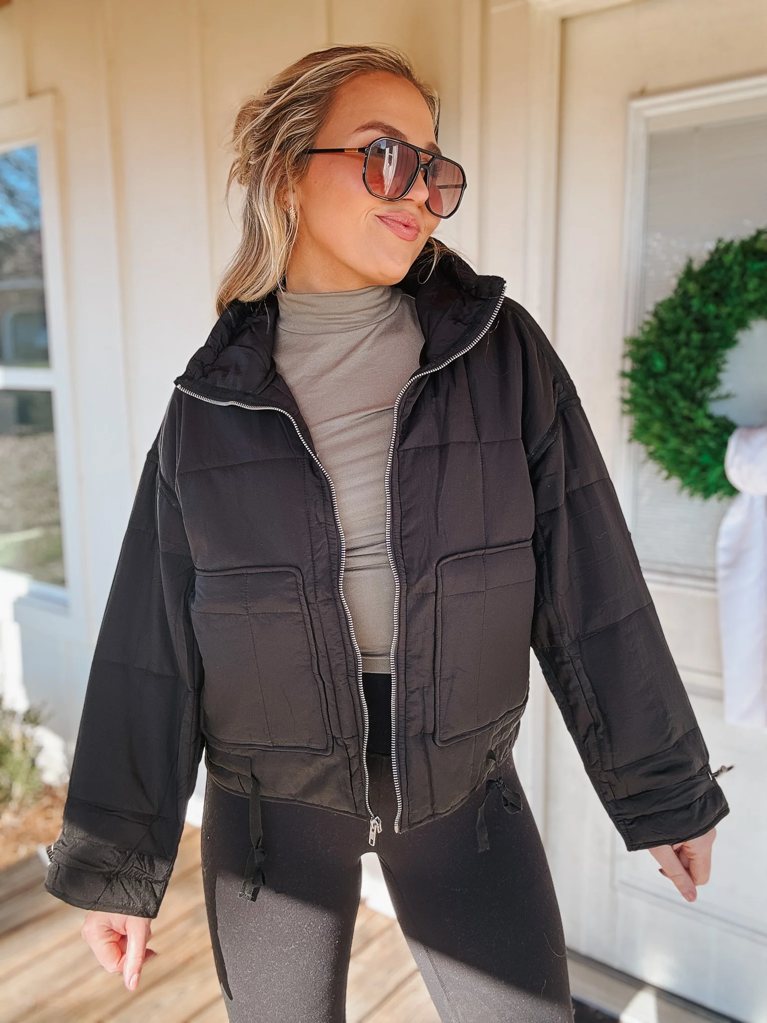 Winter Weather Black Puffer Jacket