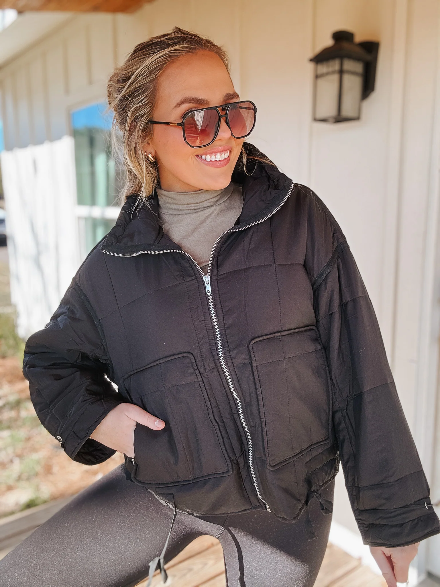 Winter Weather Black Puffer Jacket - Image 8