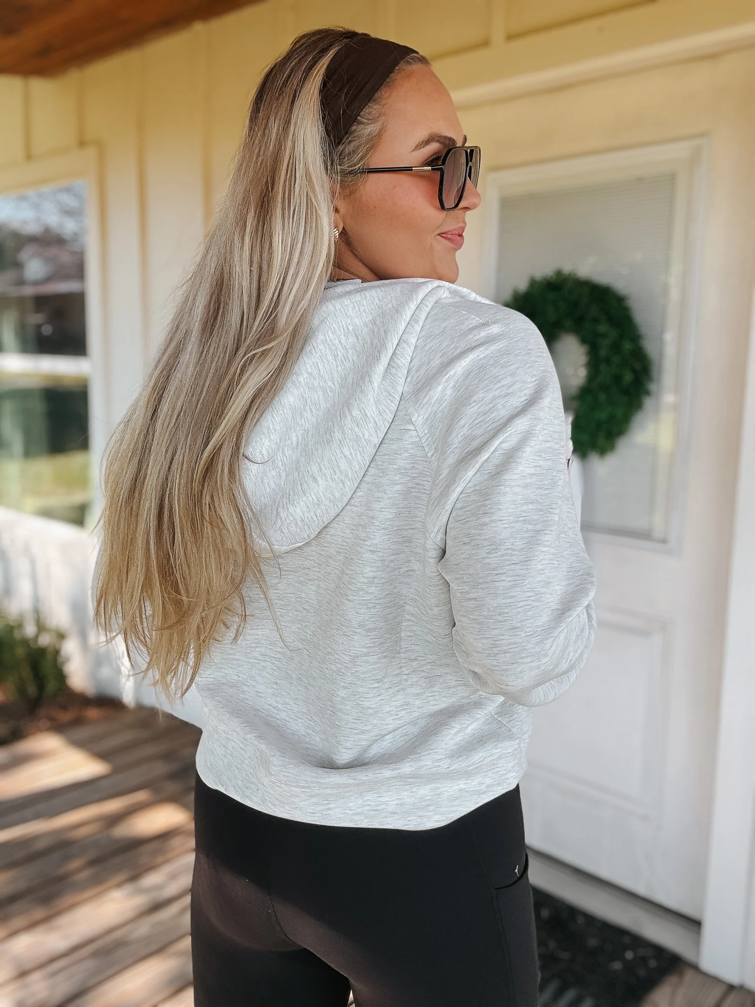 Easy Breezy Grey Scuba Hoodie - Image 2