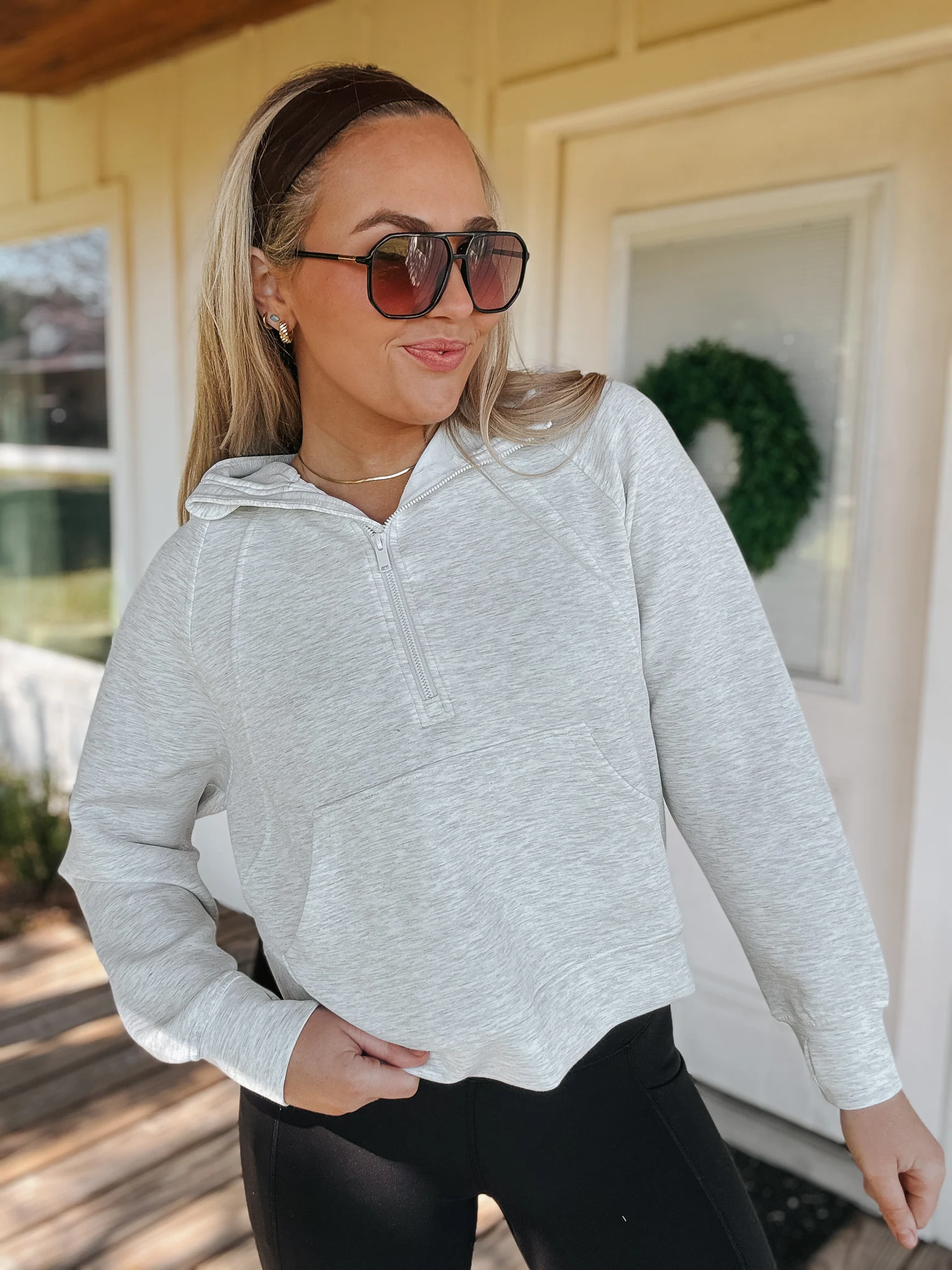 Easy Breezy Grey Scuba Hoodie - Image 3