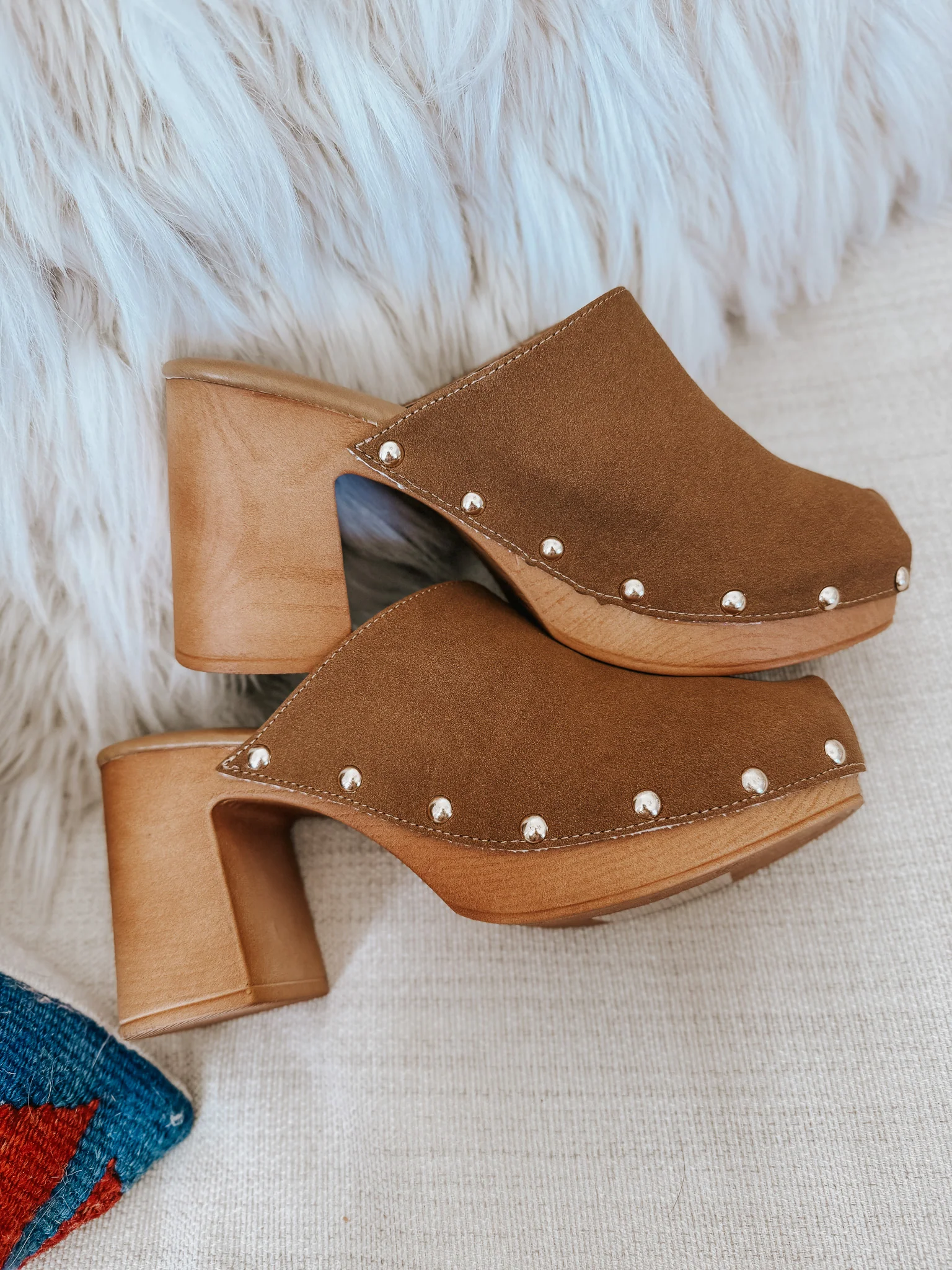 The Abbey Studded Wood Clog