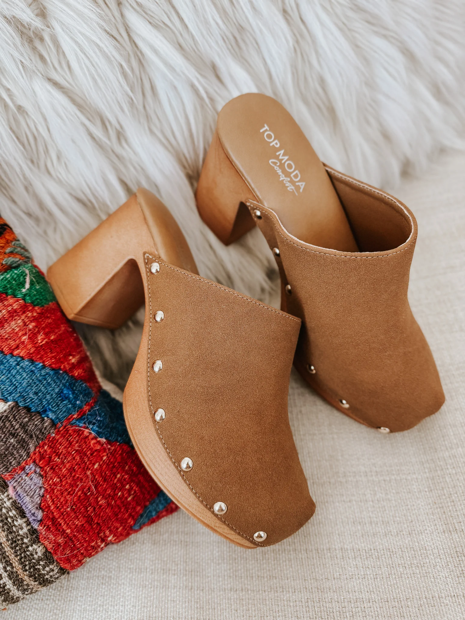 The Abbey Studded Wood Clog - Image 2