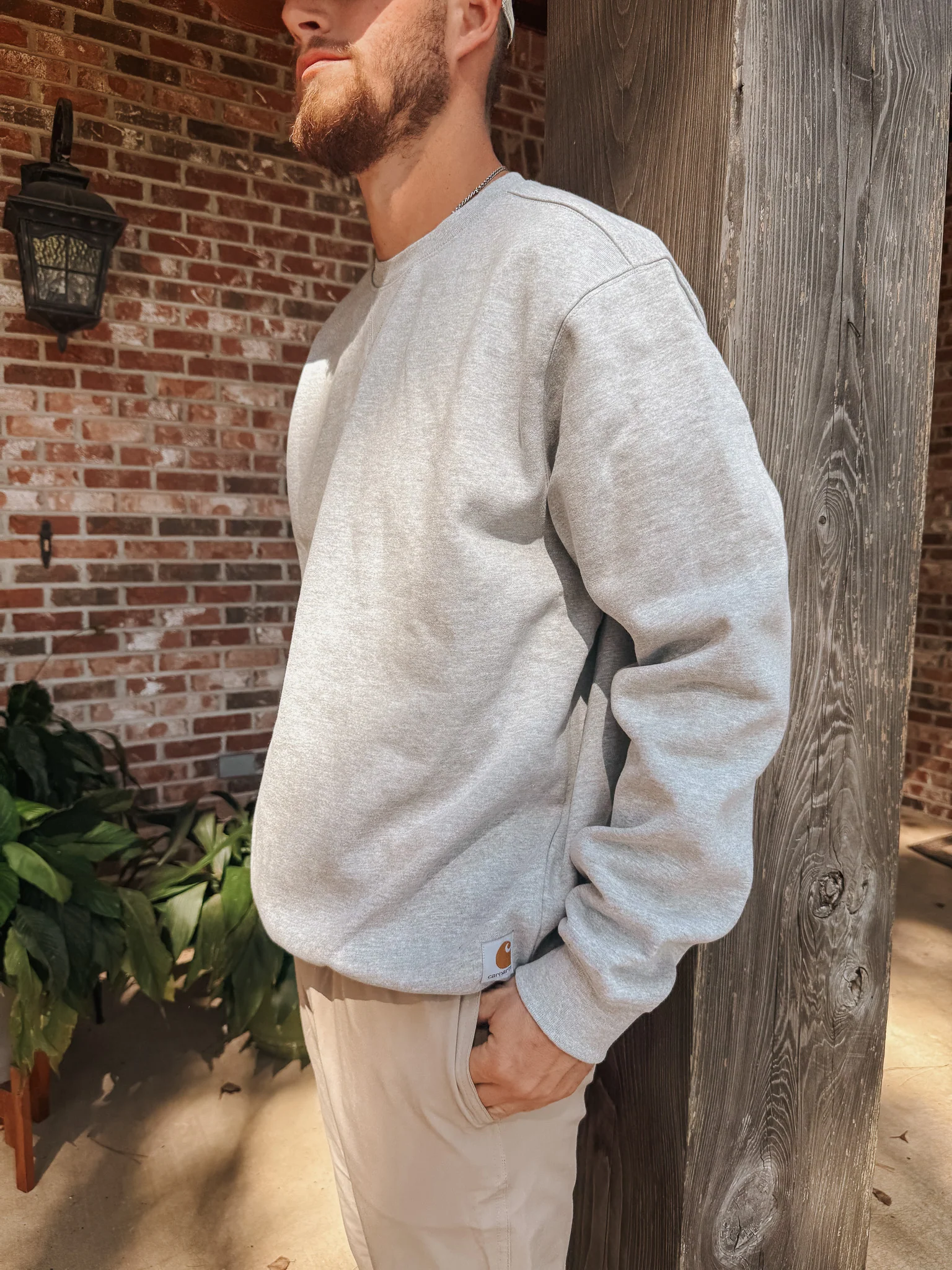 Carhartt Midweight Crew Neck Sweatshirt - Heather Grey - Image 2