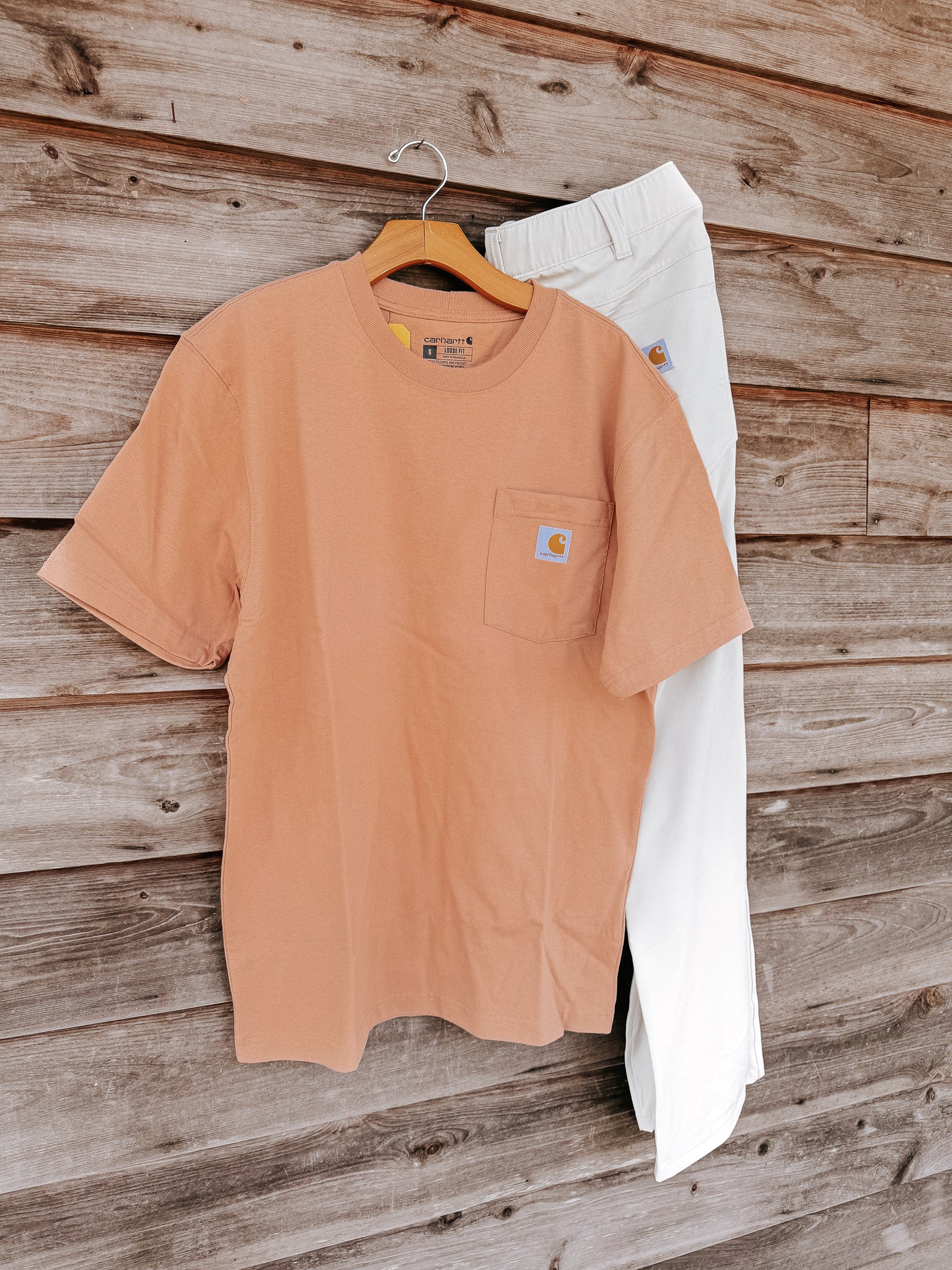 Carhartt Men's Iconic K87 Loose Fit Pocket T-Shirt in Italian Clay