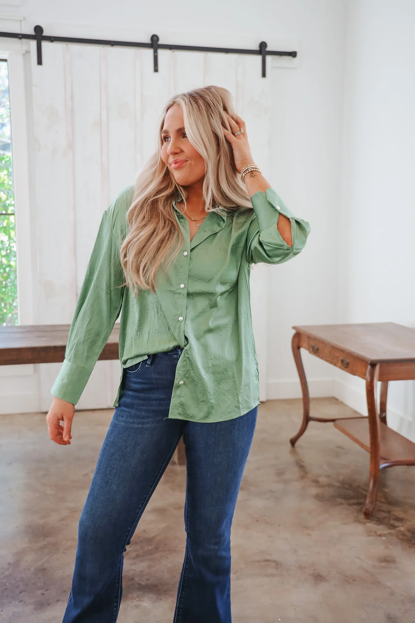 Office Fave Green Top - Image 3