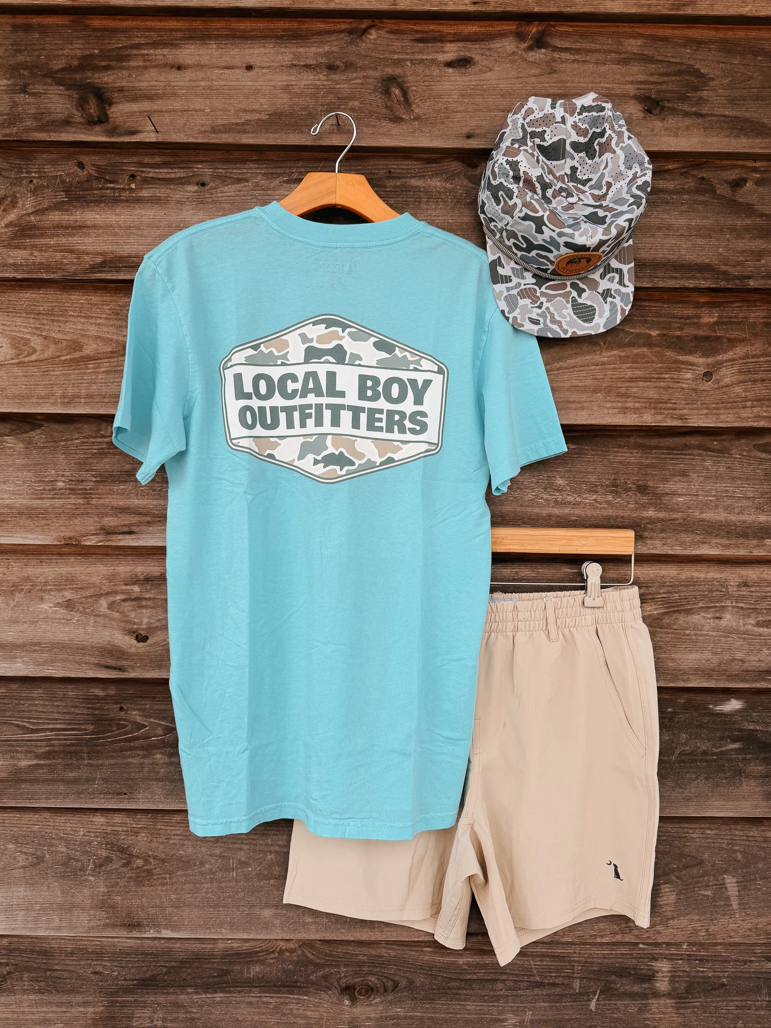 Local Boy Fish Camo Diamond Crest T-Shirt