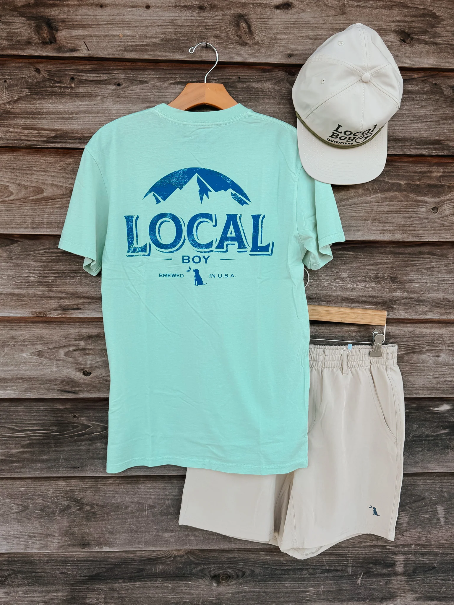 Local Boy Distressed Latte T-Shirt