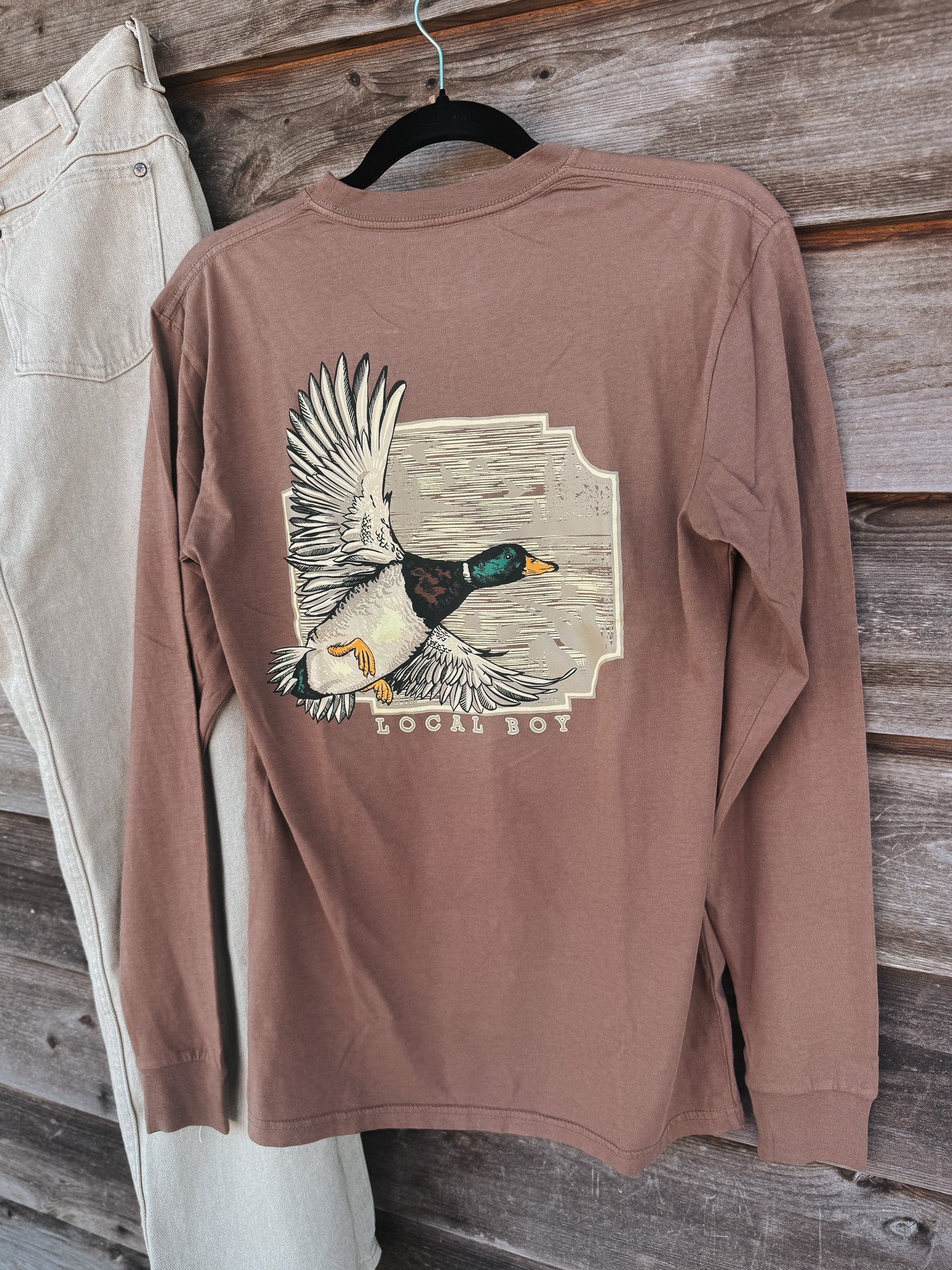 Men's Local Boy Greenhead Flight Long Sleeve T-Shirt - Image 3