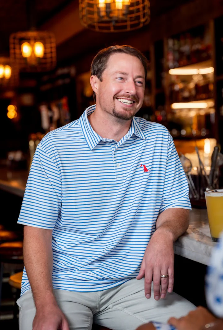 Men's Local Boy Outfitters Edisto Polo in Marina/White