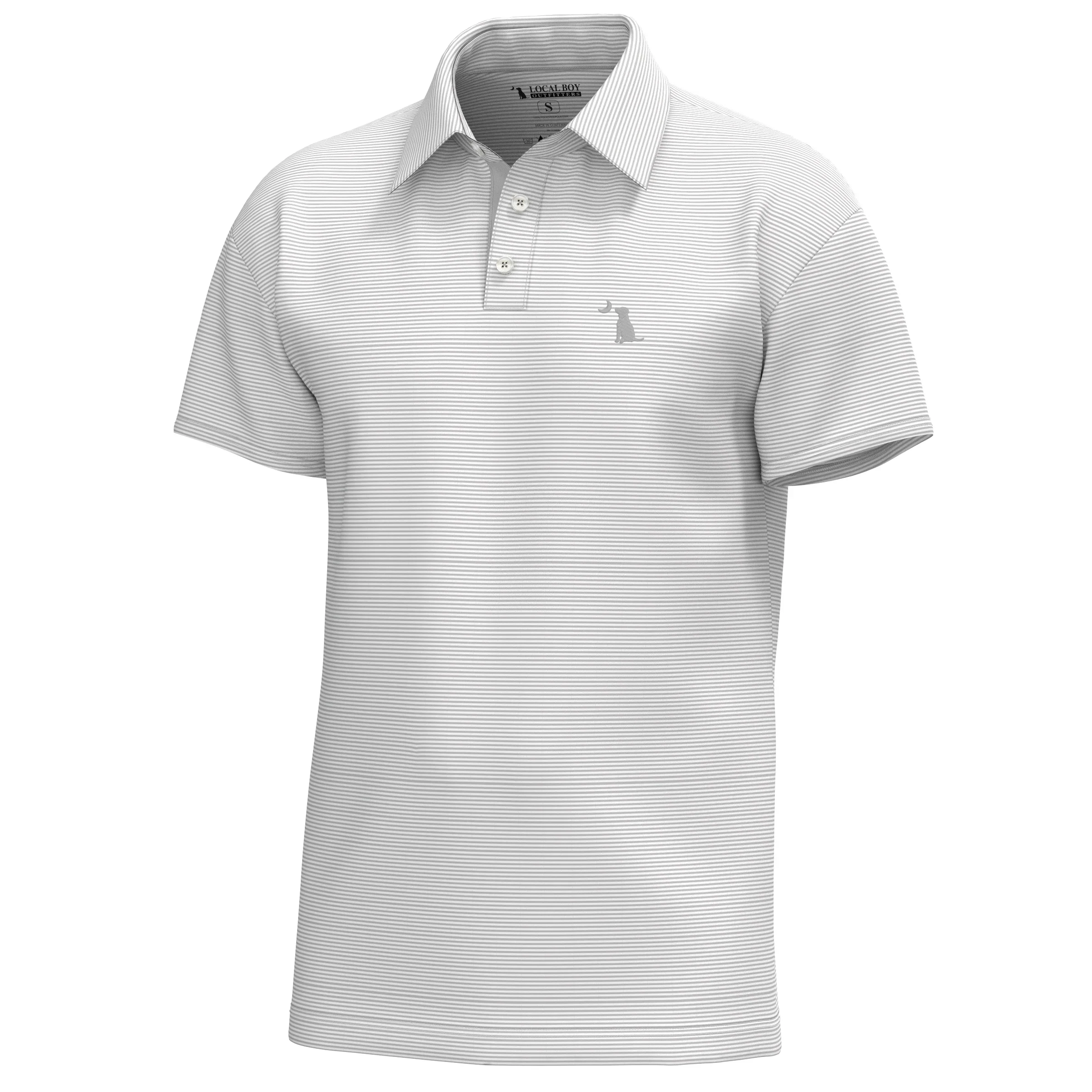 Local Boy Palms Polo in Gray & White