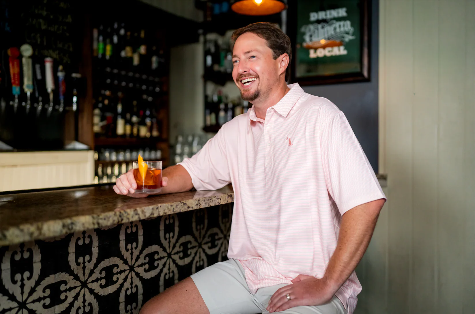 Local Boy Palms Polo in Sorbet