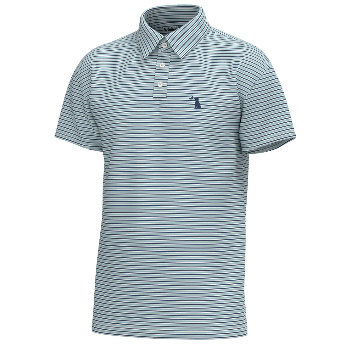 Local Boy Surfside Polo in Light Teal/Navy - Image 2