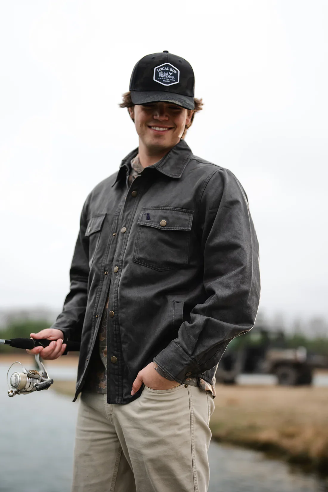 Men's Local Boy Sportsman's Shacket in Dark Brown