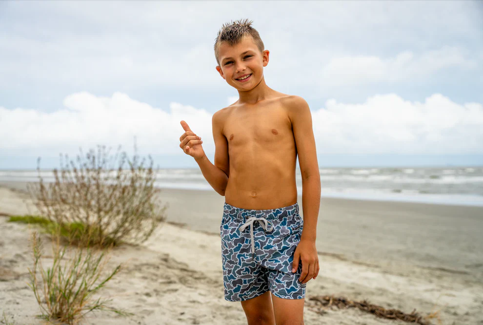 Youth Local Boy Bayview Swim Trunks in Fish Camo - Image 2