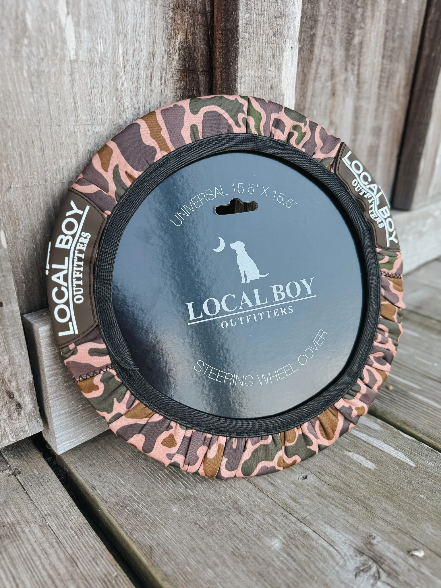 Local Boy Steering Wheel Cover in Old School Camo