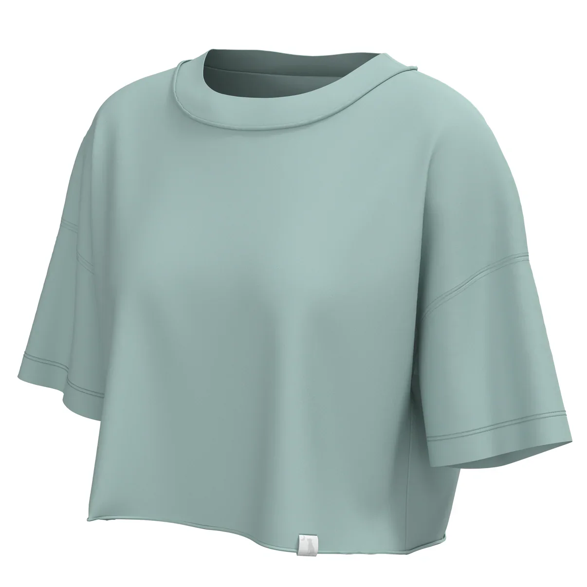 Local Girl Outfitters Boxy Cropped T-Shirt in Jade - Image 4