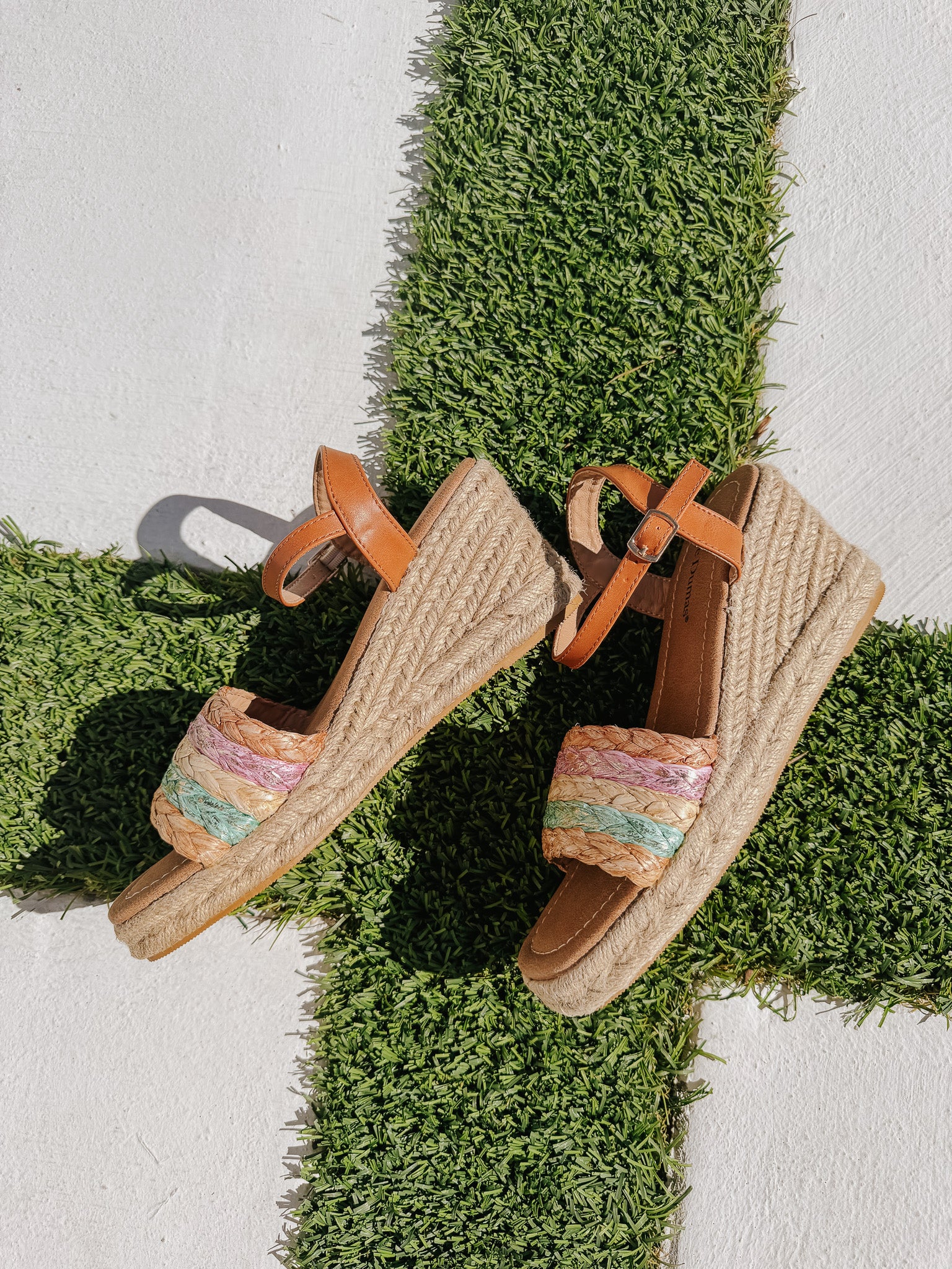 Seaside Stroll Wedges in Tan/Multi - Image 8
