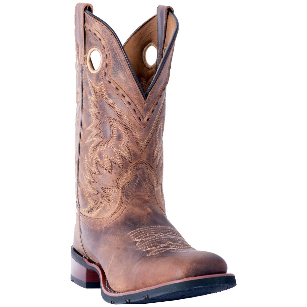 MEN'S LAREDO DISTRESSED TAN KANE BROAD SQUARE TOE BOOTS - Image 5