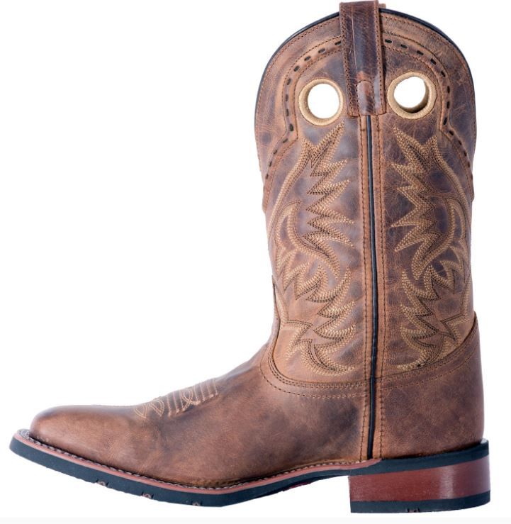 MEN'S LAREDO DISTRESSED TAN KANE BROAD SQUARE TOE BOOTS - Image 7