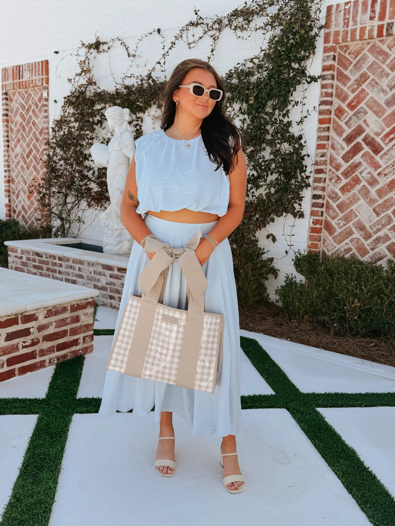 Case-Mate Bow Jelly Tote Bag - Latte Gingham - Image 3