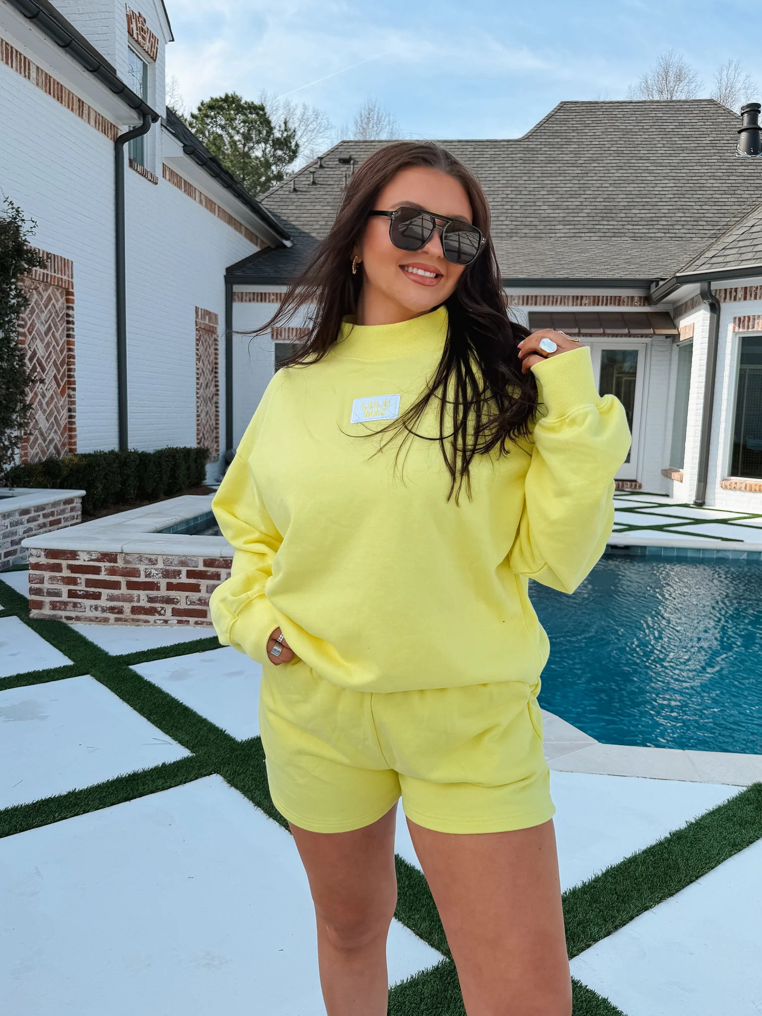 Lulu Mac Terry Cloth Mockneck in Yellow