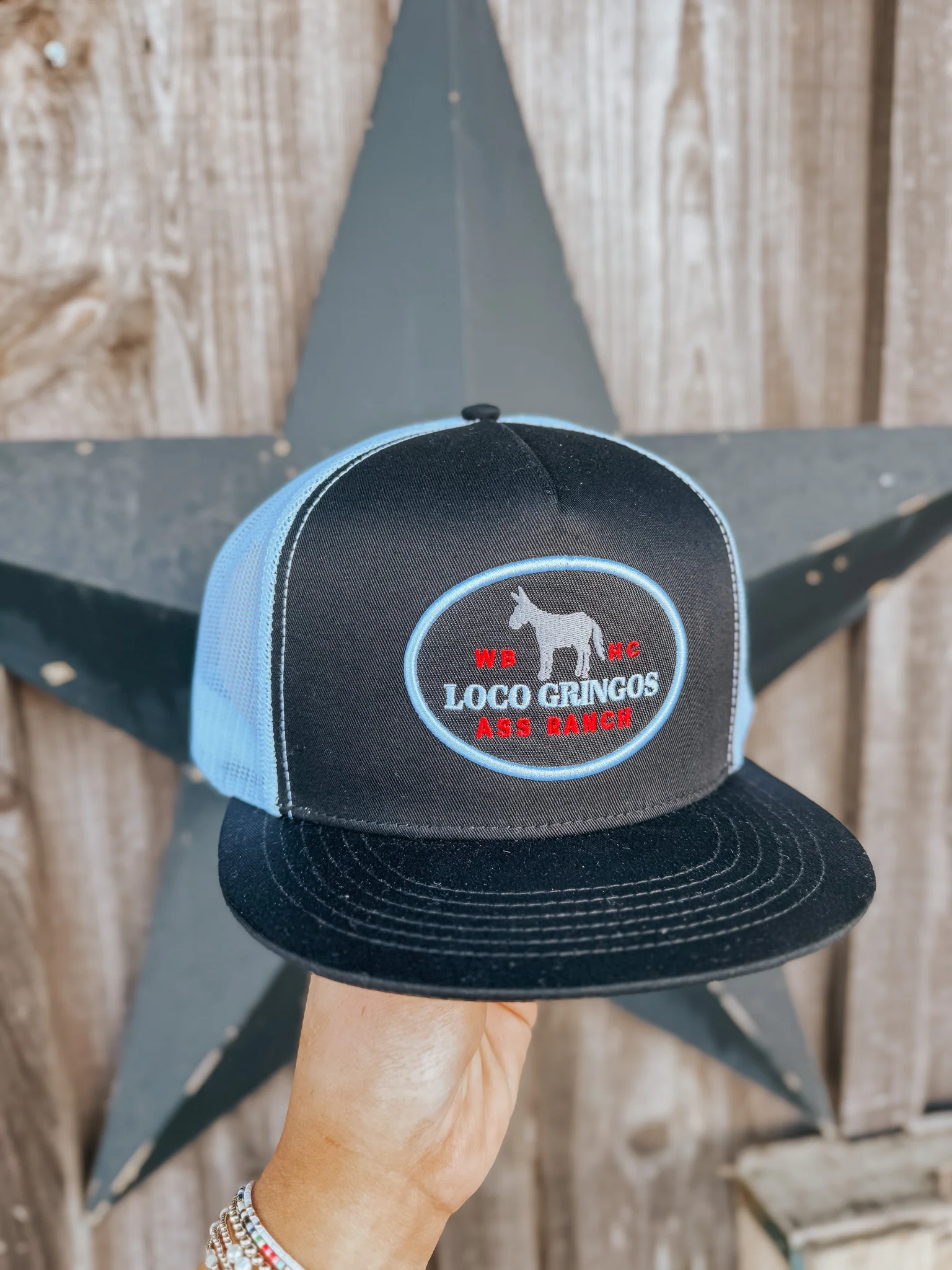 Whiskey Bent Hat Co. Loco Gringos Trucker Hat in Black/White
