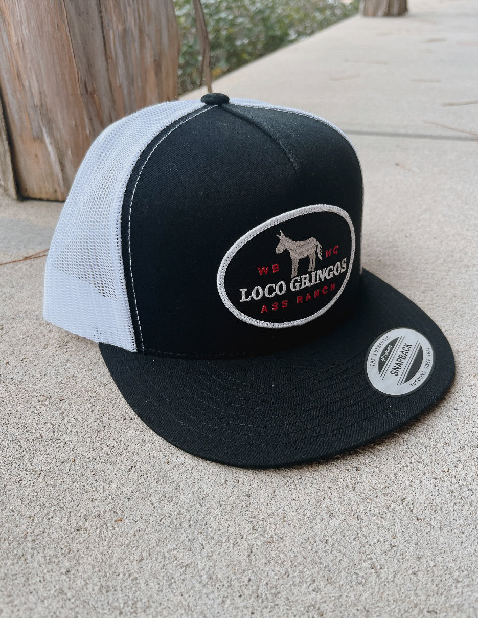 Whiskey Bent Hat Co. Loco Gringos Trucker Hat in Black/White - Image 4