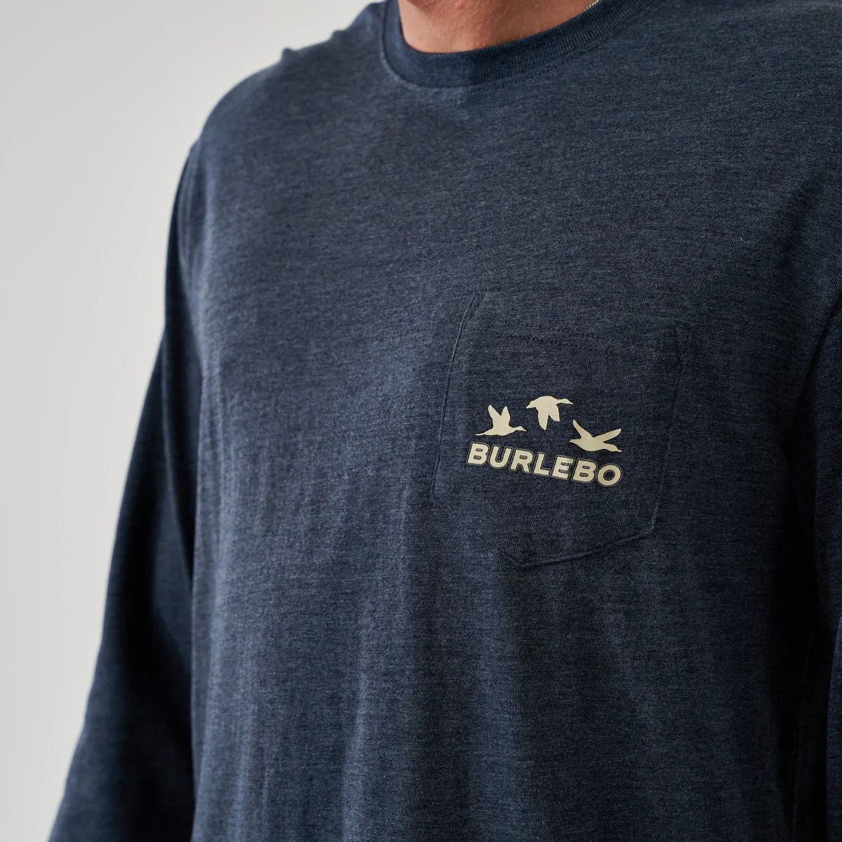 Burlebo Shotgun Long Sleeve T-Shirt - Heather Navy - Image 3