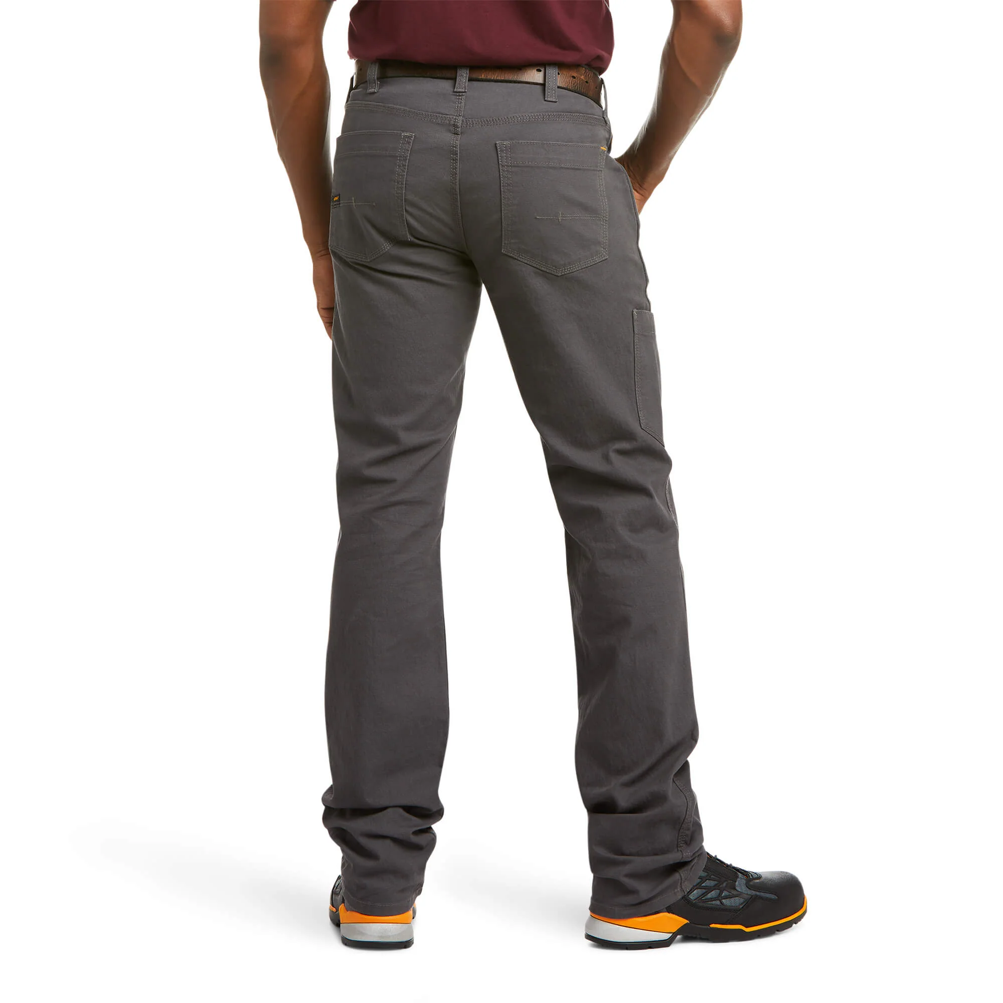 ARIAT REBAR M4 RELAXED DURASTRETCH MADE TOUGH STACKABLE STRAIGHT LEG PANT IN REBAR GREY - Image 3