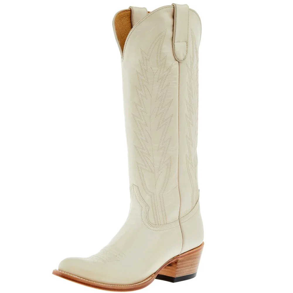 Women's 15" Macie Bean Spacey Gracey Almond Toe Cream Boot - Image 14