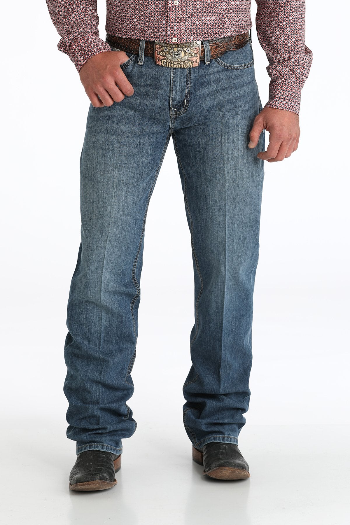 Men's Cinch Relaxed Fit Grant Jeans in Medium Stonewash - Image 3