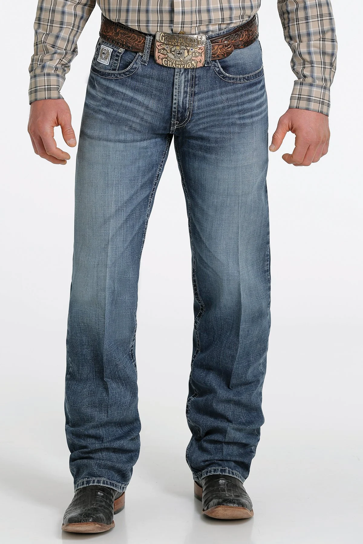 Men's Cinch Relaxed Fit ArenaFlex White Label Medium Stone Jeans