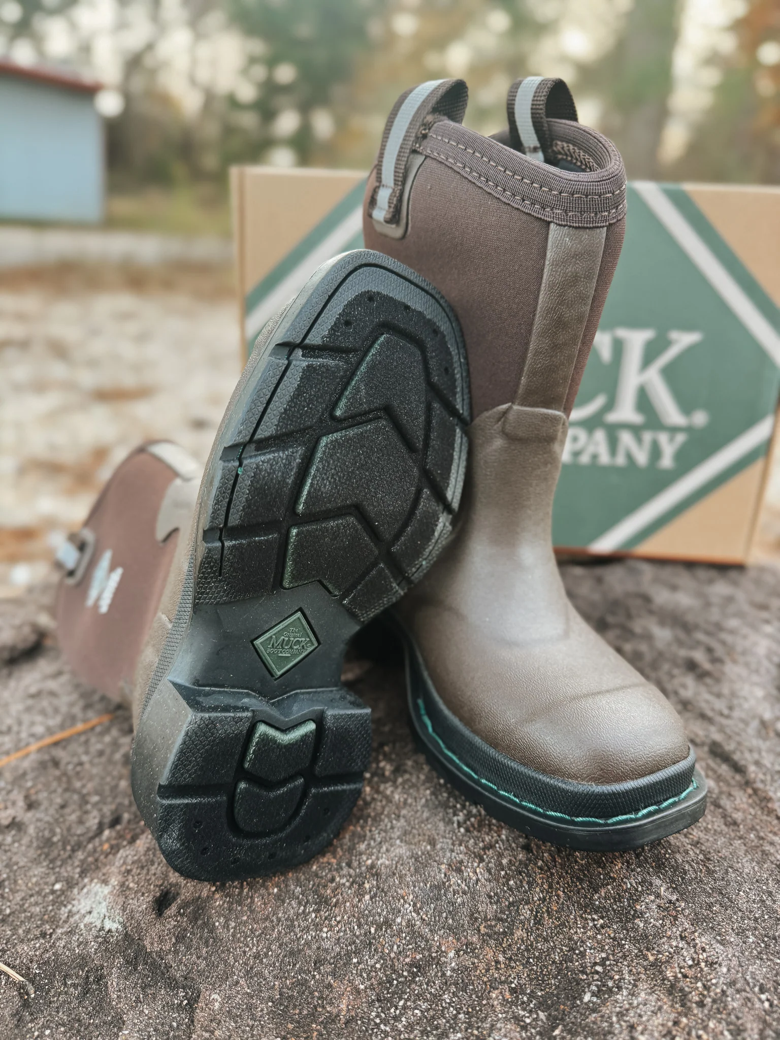 Kid's Muck Chore Western Rubber Boots - Brown - Image 8