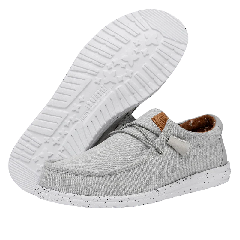 Men's Hey Dude Wally Washed Canvas Light Grey - Image 6
