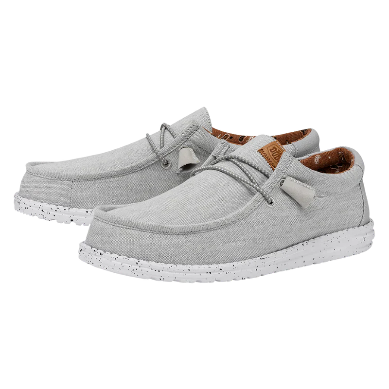 Men's Hey Dude Wally Washed Canvas Light Grey - Image 7