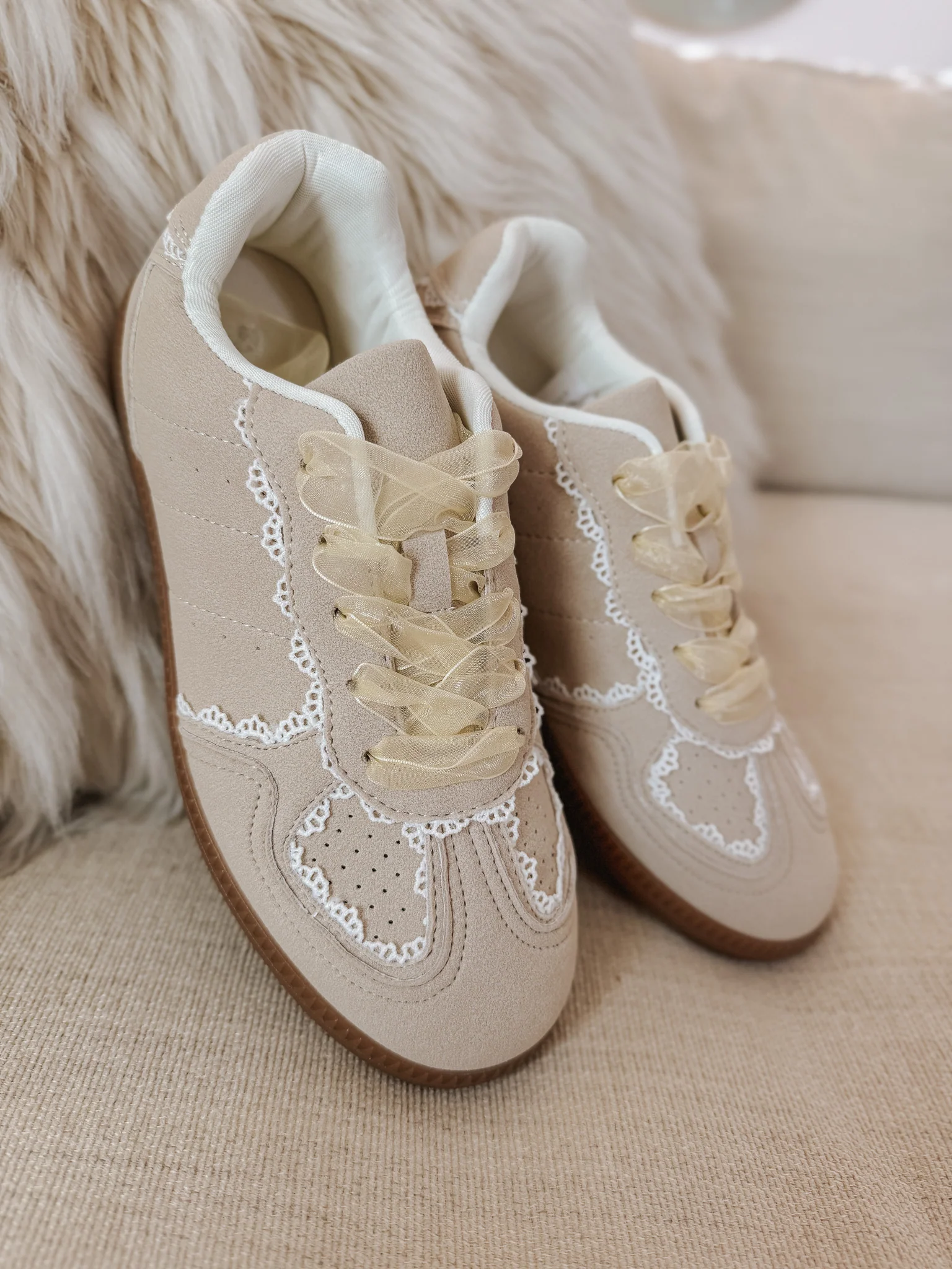 Run the Show Beige Sneakers - Image 4