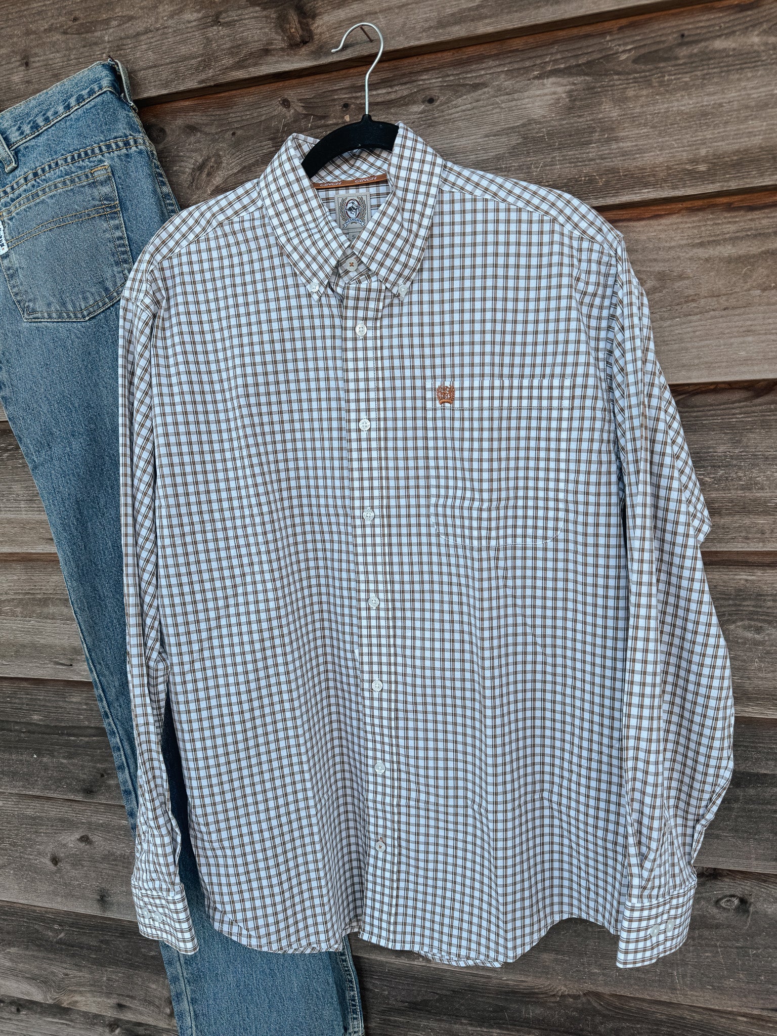 Men's Cinch Plaid Button Up Long Sleeve Shirt - Image 5