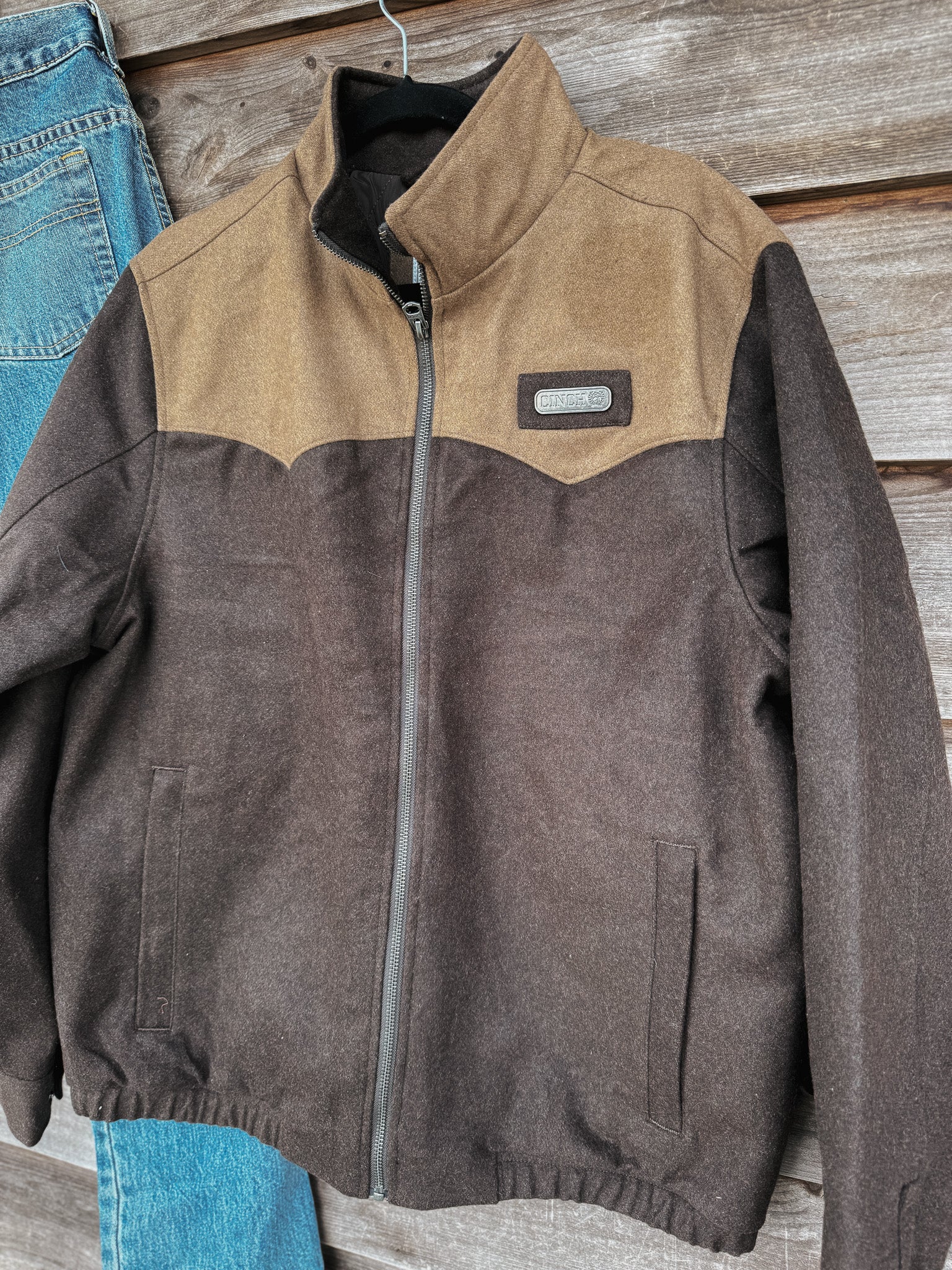 Men's Cinch Concealed Carry Wooly Brown Jacket - Image 6