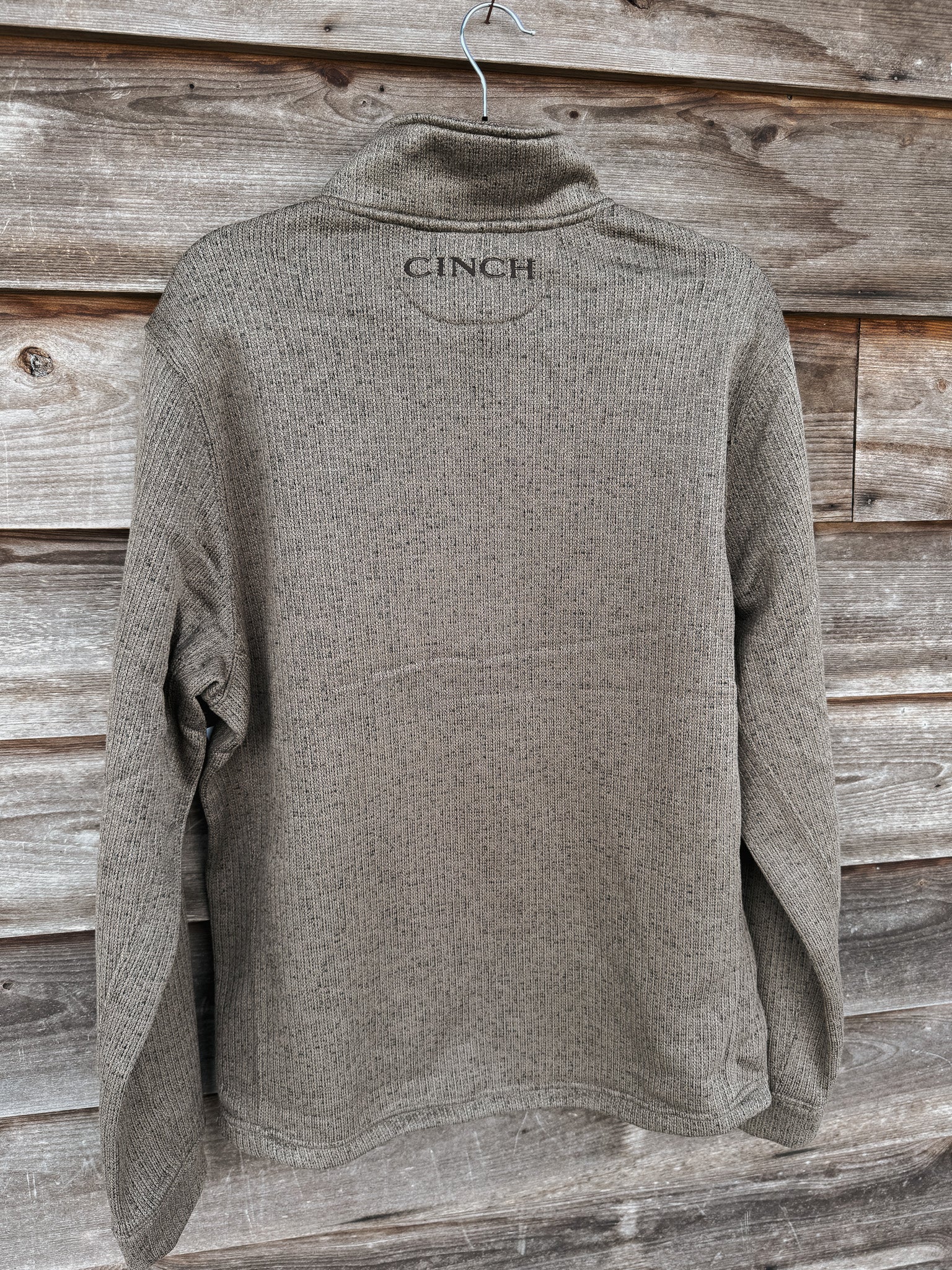 Men's Cinch 1/4 Zip Brown Pullover - Image 8